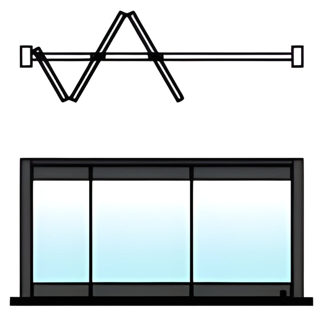 CRL Black Powder Coated 3-Panel Overhead Track Half Leaf Bi-Fold Door Configuration