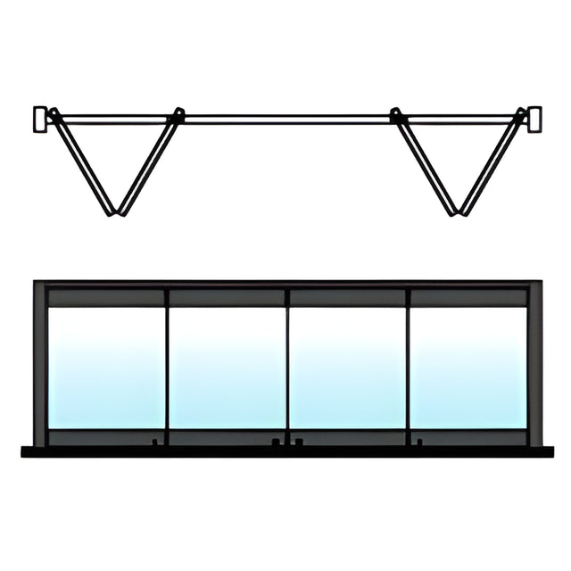 CRL Black Powder Coated 4-Panel Bipart Overhead Track Full Bi-Fold Door Configuration