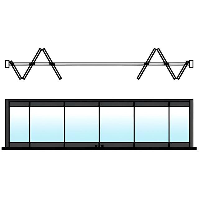 CRL Black Powder Coated 4-Panel Bipart Overhead Track Half Bi-Fold Door Configuration