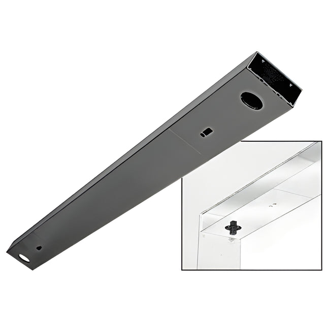 CRL Black Powder Coated Custom Length 4" No Pocket Double Sided Door Header