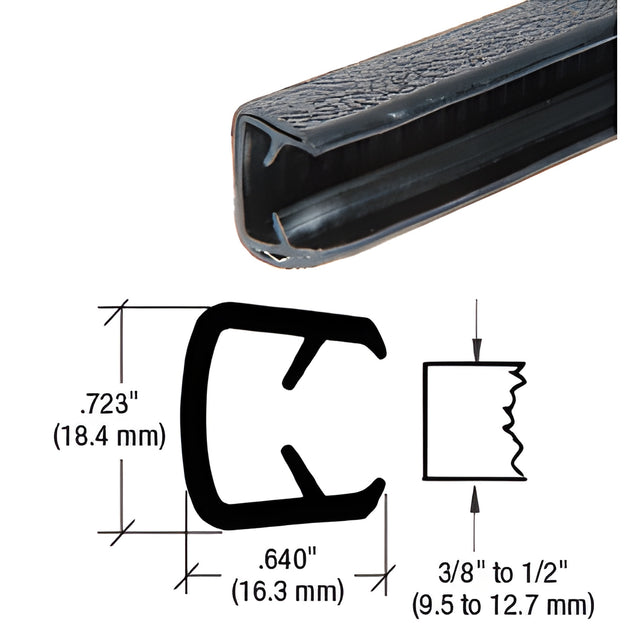 CRL Black QuickEdge™ Trim for 3/8" to 1/2"