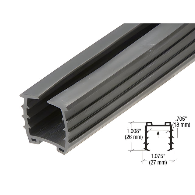 CRL Black Roll Form Cap Rail Rubber Insert for 3/4" Monolithic Glass