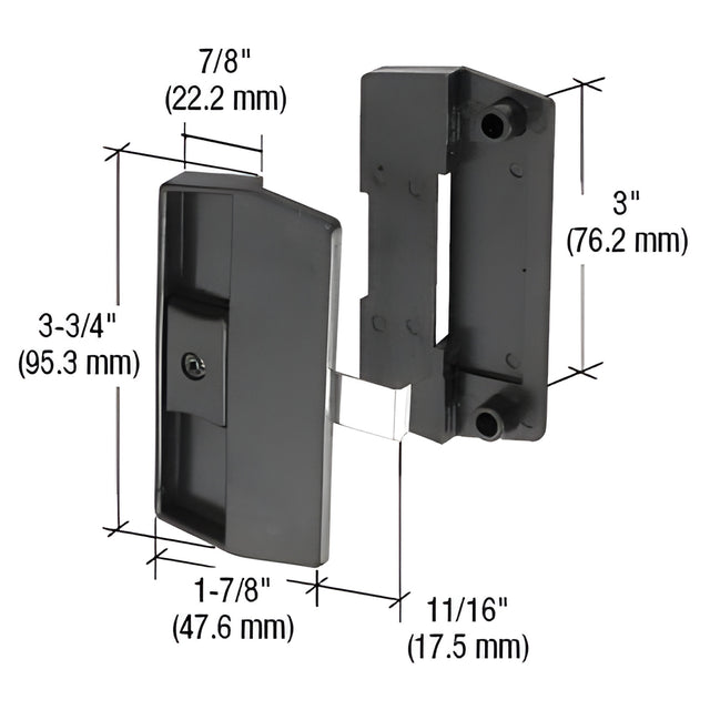 CRL Black Sliding Screen Door Latch and Pull for Academy Doors