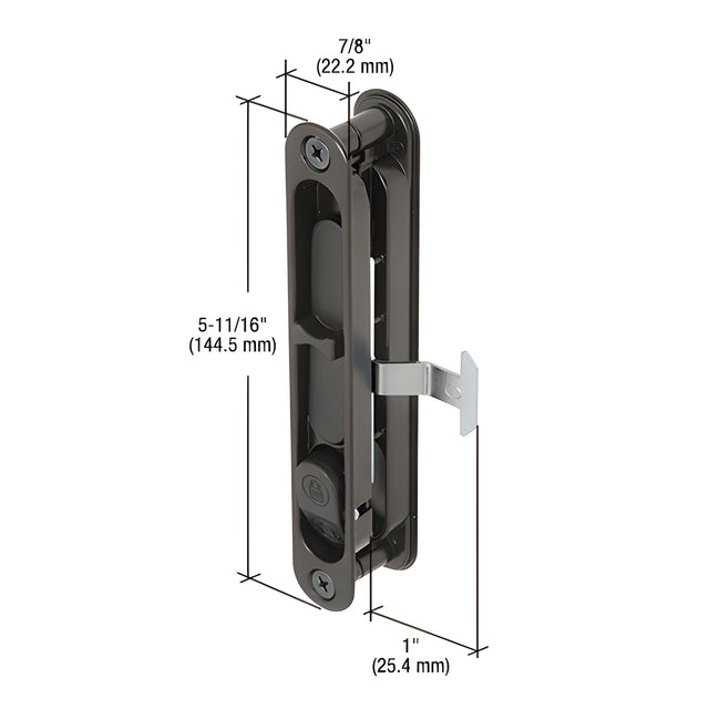 CRL Black Sliding Screen Door Latch and Pull with 5-11/16" Screw Holes