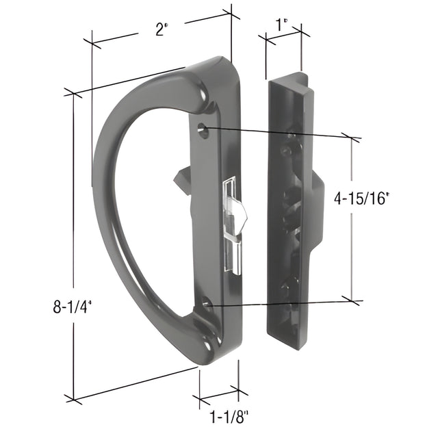 CRL Black Surface Mount Handle Set 4-15/16" Hole Centers