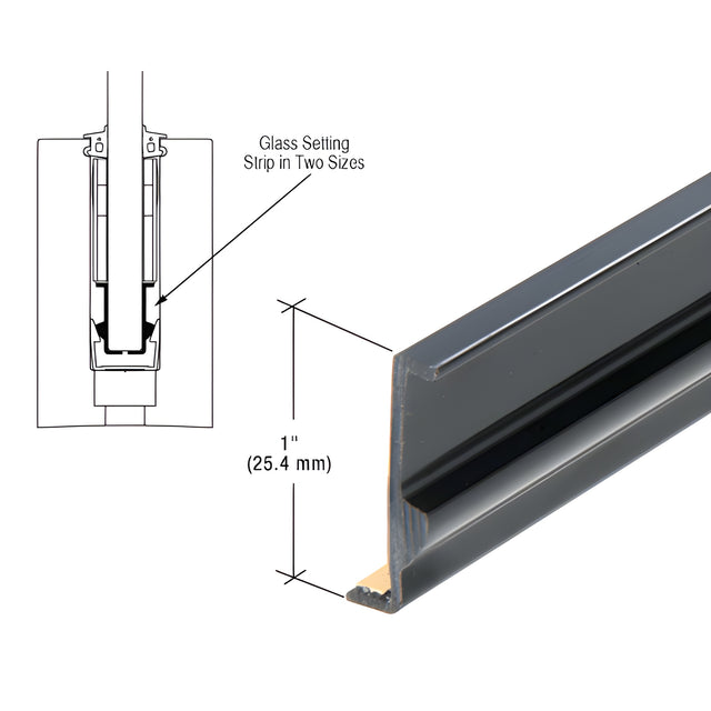 CRL Black TAPER-LOC® XA Glass Setting Strip for Monolithic Glass