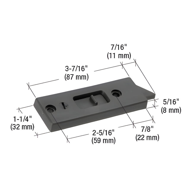 CRL Black Tilt Window Lock with 2-5/16" Screw Holes