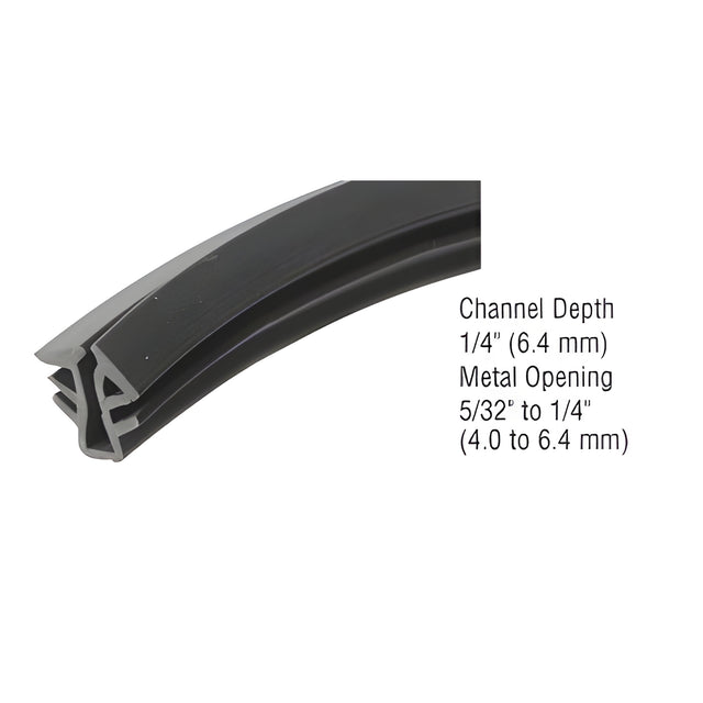 CRL Black Universal Glazing Spline for SS Glass - 750'