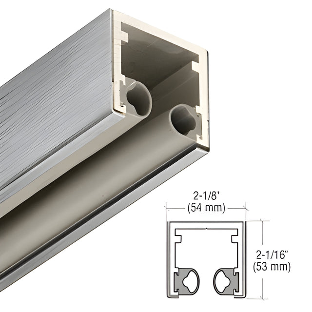 CRL-Blumcraft® Brushed Stainless 2" Double Head Channel for 3/4" Glass - 120"