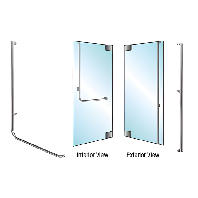 CRL-Blumcraft® Brushed Stainless Left Hand Glass Mount 'F' Exterior Dummy Handle