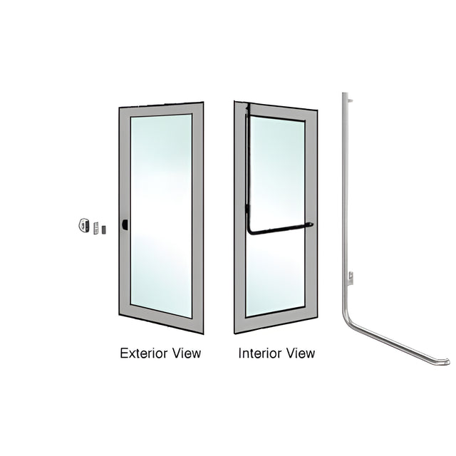 CRL-Blumcraft® Brushed Stainless Left Hand Reverse Aluminum Door Mount "Z" Exterior Dummy Handle