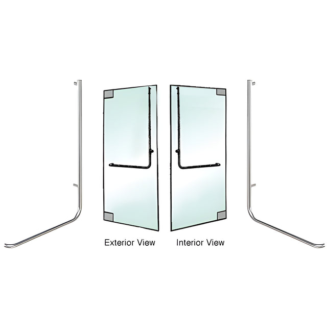 CRL-Blumcraft® Brushed Stainless Left Hand Reverse Glass Mount "D" Exterior Top Securing Dummy Handle