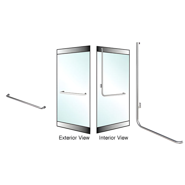 CRL-Blumcraft® Brushed Stainless Left Hand Reverse Rail Mount "A" Exterior Dummy Handle for 3/4" Glass