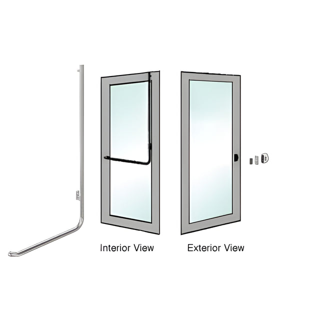 CRL-Blumcraft® Brushed Stainless Right Hand Reverse Aluminum Door Mount "Z" Exterior Dummy Handle