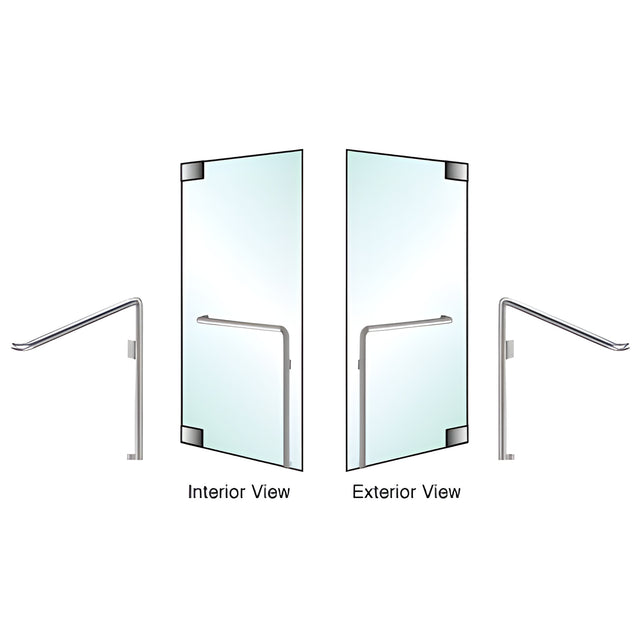 CRL-Blumcraft® Brushed Stainless Right Hand Reverse Glass Mount 'C' Exterior Dummy Handle