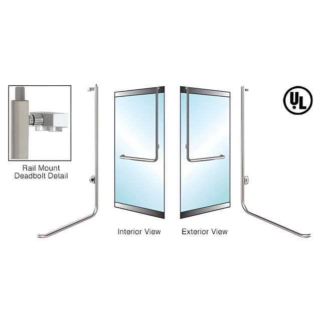 CRL-Blumcraft® Brushed Stainless Right Hand Reverse Low Profile Mount "D" Cylinder/Thumbturn Deadbolt Handle