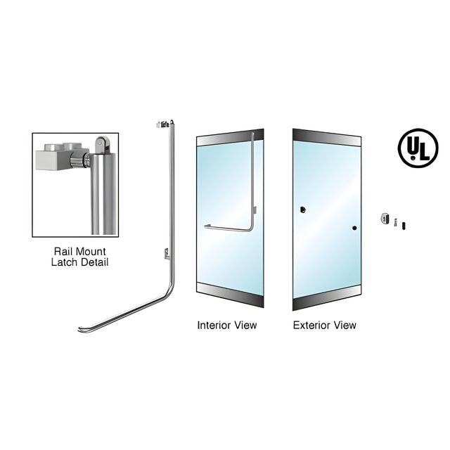 CRL-Blumcraft® Brushed Stainless Right Hand Reverse Rail Mount Keyed Access "Z" Exterior Top Securing Panic Handle