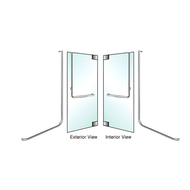 CRL-Blumcraft® Brushed Stainless Right Hand Swing In Glass Mount "D" Exterior Top Securing Dummy Handle