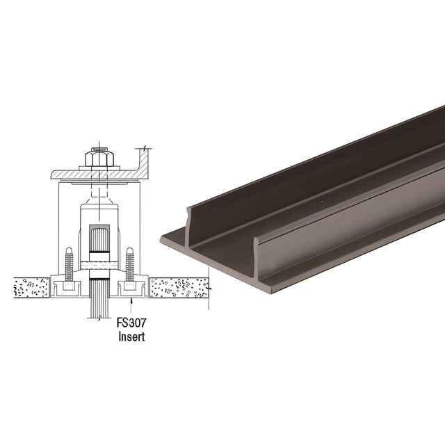 CRL-Blumcraft® Dark Bronze Anodized FS307 Replacement Snap-In Insert for RG200 Base Shoe