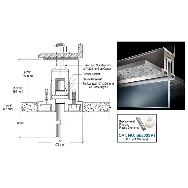 CRL-Blumcraft® Dark Bronze Powder Paint SB200 Two Piece Smoke Baffle Base Shoe