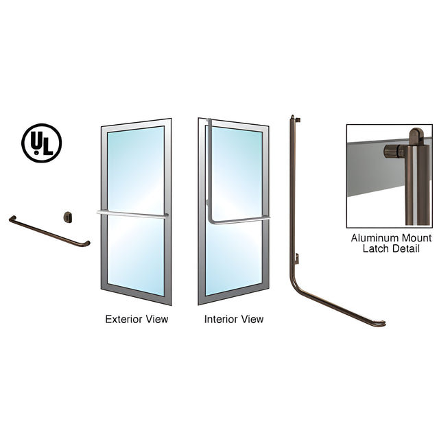 CRL-Blumcraft® Oil Rubbed Bronze Left Hand Reverse Aluminum Door Mount Keyed Access "A" Exterior, Top Securing Panic Handle