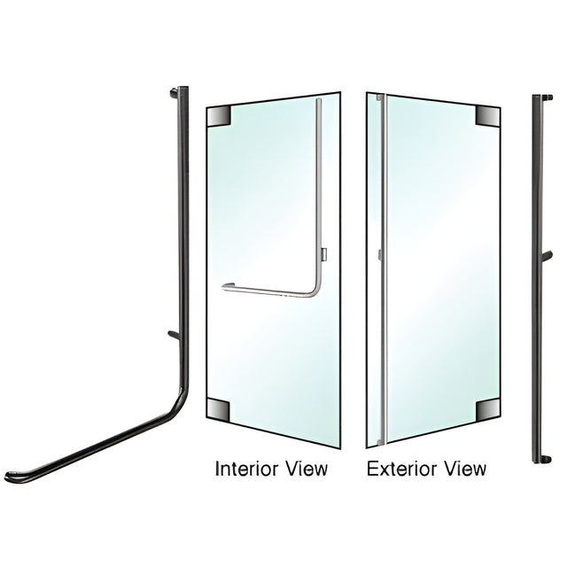 CRL-Blumcraft® Oil Rubbed Bronze Right Hand Reverse Glass Mount "F" Exterior Dummy Handle