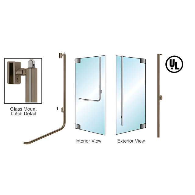CRL-Blumcraft® Oil Rubbed Bronze Right Hand Reverse Glass Mount Keyed Access "FS" Exterior, Top Securing Panic Handle
