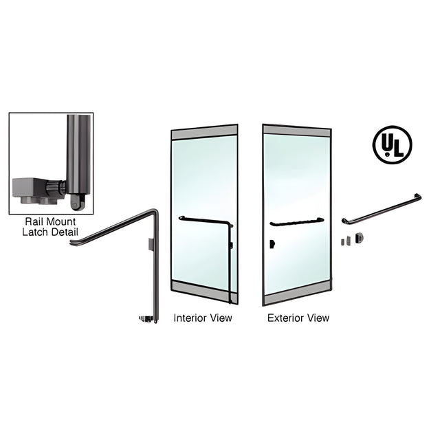 CRL-Blumcraft® Oil Rubbed Bronze Right Hand Reverse Rail Mount Keyed Access "A" Exterior Bottom Securing Panic Handle