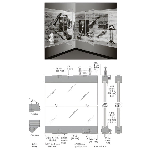 CRL-Blumcraft® Painted 1301 Series Display Case Door - 3/8" Tempered Glass