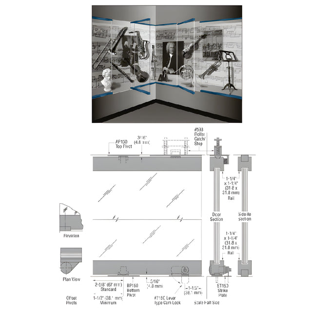 CRL-Blumcraft® Painted 1301 Series Display Case Door - 3/8" Tempered Glass