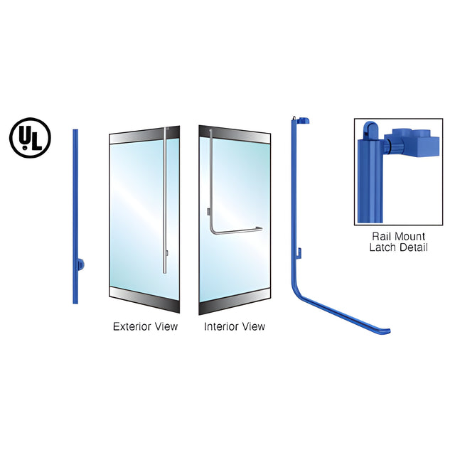 CRL-Blumcraft® Powder Coat Paint Left Hand Reverse Rail Mount Keyed Access "LS" Exterior Top Secured Panic Handle