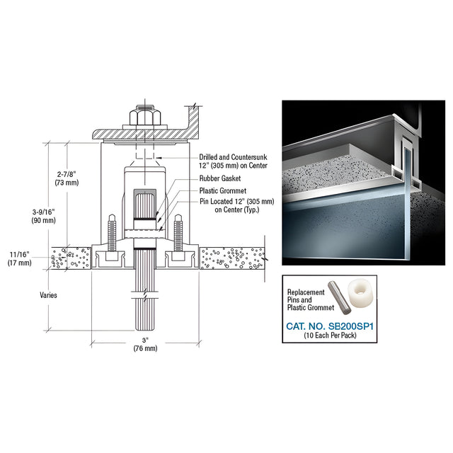 CRL-Blumcraft® Satin Anodized SB200 Two Piece Smoke Baffle Base Shoe
