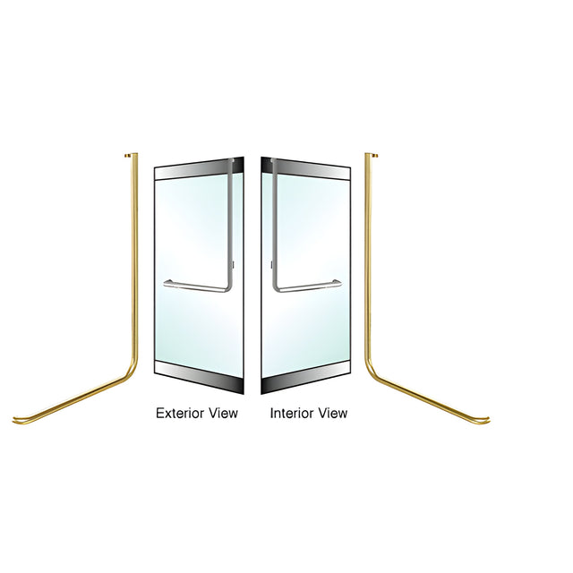 CRL-Blumcraft® Satin Brass Left Hand Reverse Rail Mount "D" Exterior Top Securing Dummy Handle