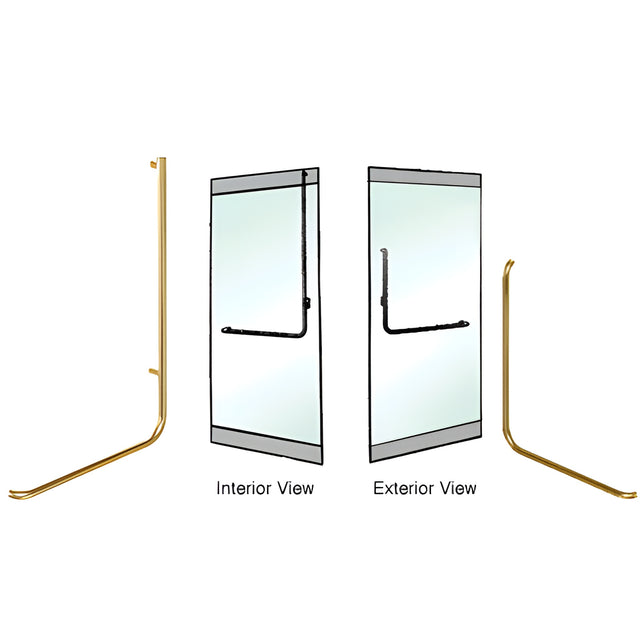 CRL-Blumcraft® Satin Brass Right Hand Reverse Rail Mount "B" Exterior Top Securing Dummy Handle