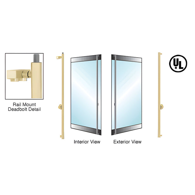 CRL-Blumcraft® Satin Brass Right Hand Reverse Rail Mount Cylinder/Cylinder 'F' Top Secured Deadbolt Exterior Handle