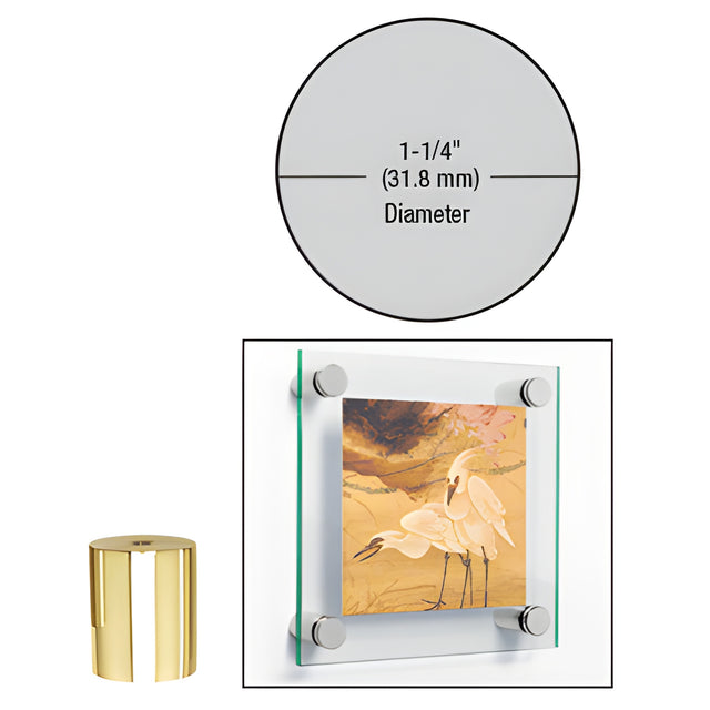 CRL Brass 1-1/4" Diameter by 1-1/2" Standoff Base