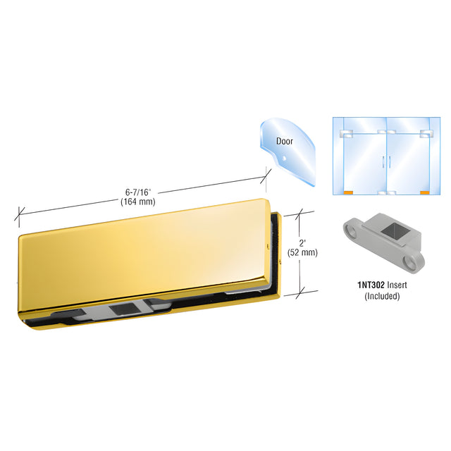 CRL Brass Bottom Door Patch With 1NT302 Insert
