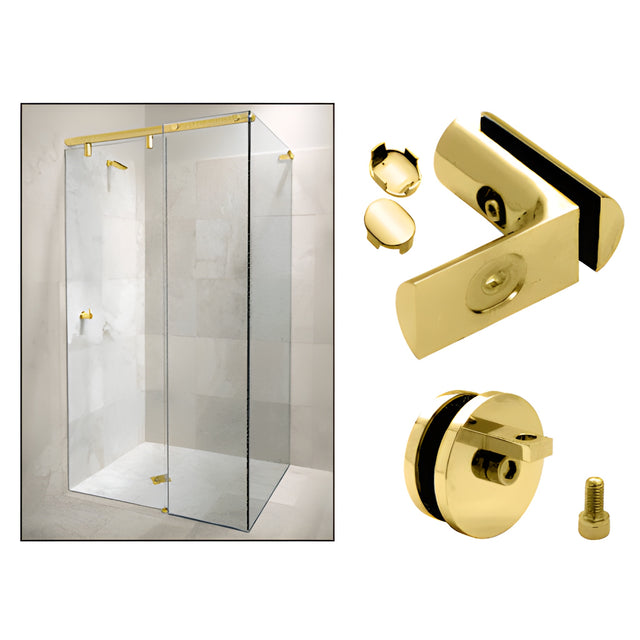 CRL Brass Hydroslide 90 Degree Wall-to-Glass Sliding Shower Door Accessory Kit