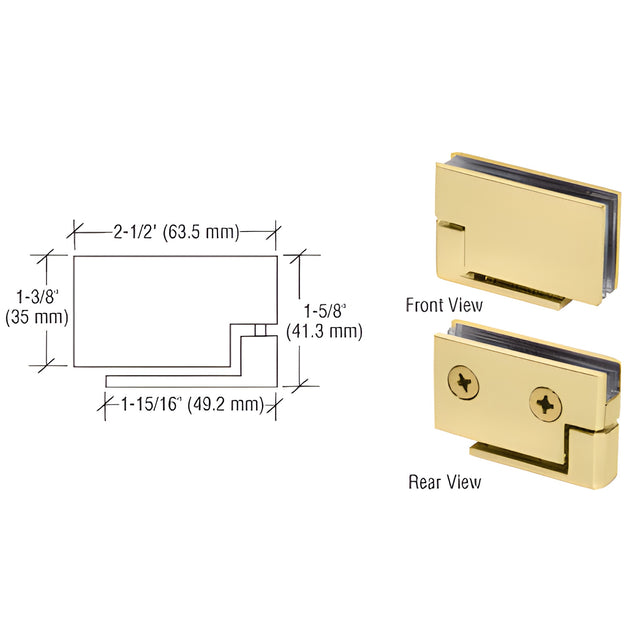 CRL Brass Surface Mount Cabinet Pivot Hinges
