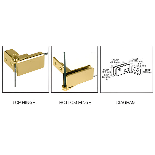 CRL Brass Surface Mount Glass Door Hinge