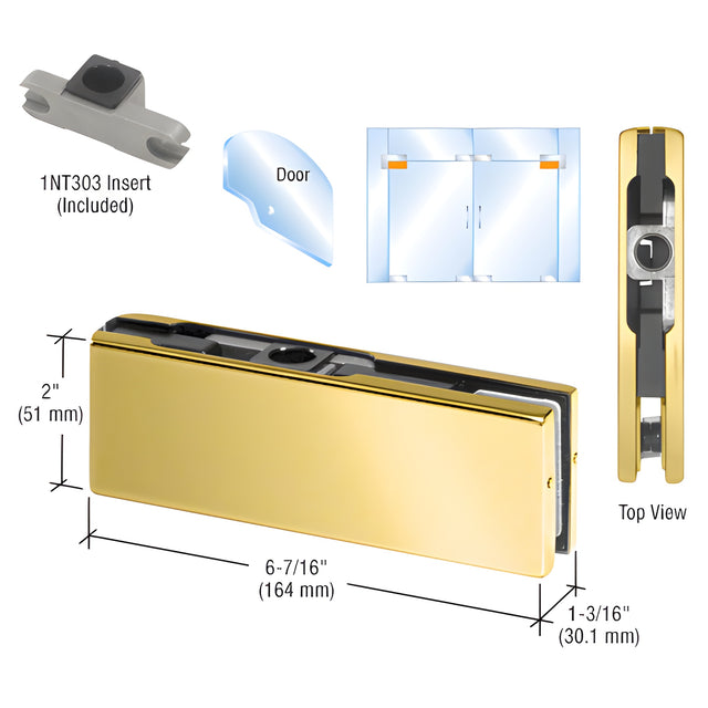 CRL Brass Top Door Patch Fitting with 1NT303 Insert