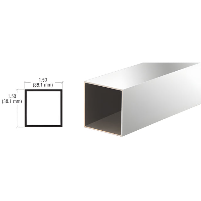 CRL Brite Anodized 1-1/2" Square Tube Extrusion