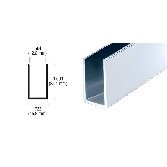 CRL Brite Anodized 1/2" Aluminum U-Channel