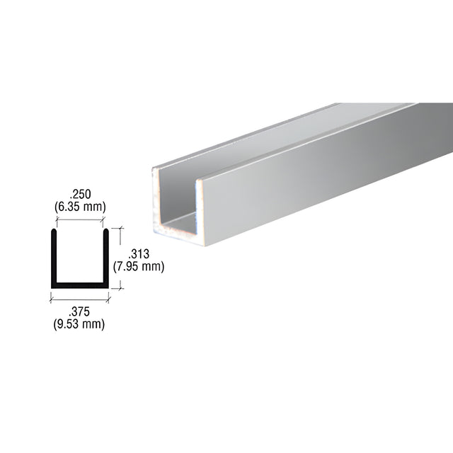 CRL Brite Anodized 1/4" Aluminum U-Channel