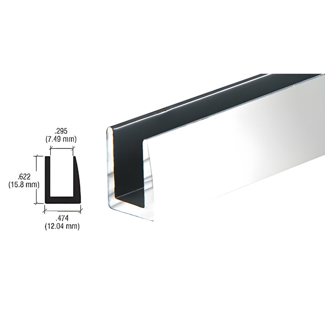 CRL Brite Anodized 1/4" Single Channel with 5/8" High Wall