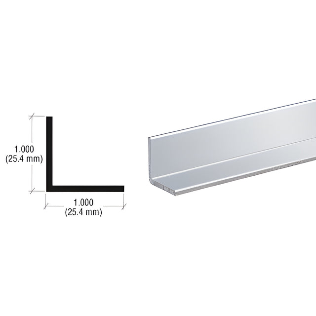 CRL Brite Anodized 1" Aluminum Angle Extrusion