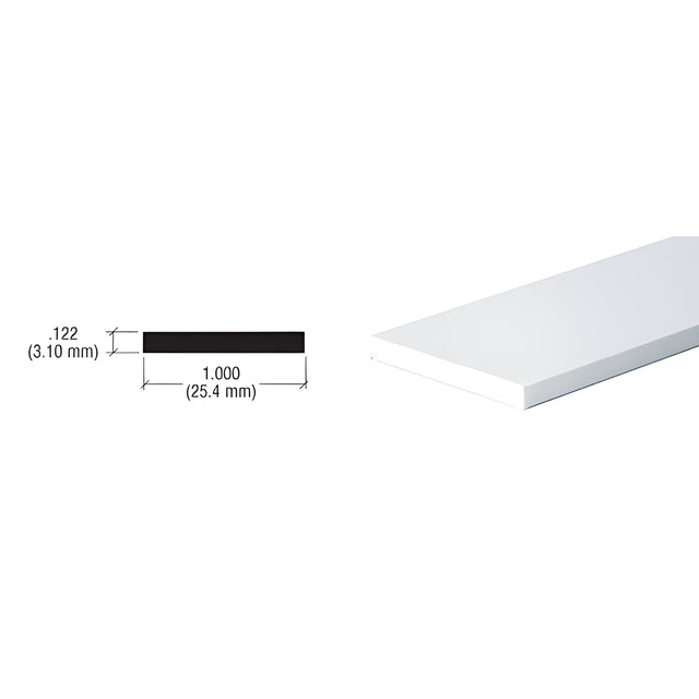 CRL Brite Anodized 1" Aluminum Flat Bar Extrusion