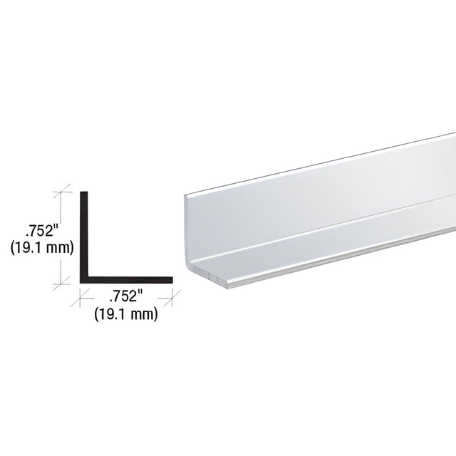 CRL Brite Anodized 3/4" Aluminum Angle Extrusion