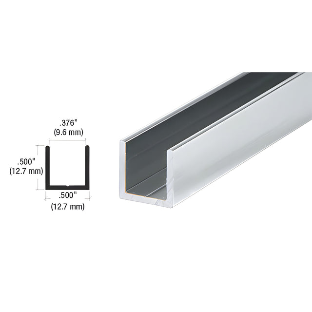 CRL Brite Anodized 3/8" Single Aluminum U-Channel
