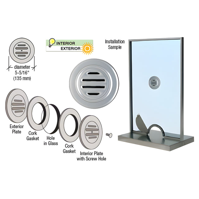 CRL Brite Anodized Aluminum 5-5/16" No-Draft Speak-Thru